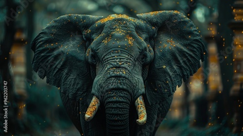 Majestic Elephant with Iconic Straight Faced Demeanor