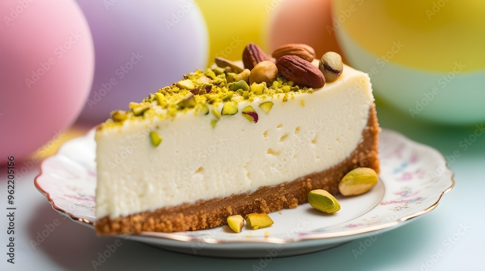 Golden Slice: Cheesecake with Curry Nut and Pistachio Crunch Golden Slice: Cheesecake with Curry Nut and Pistachio Crunch