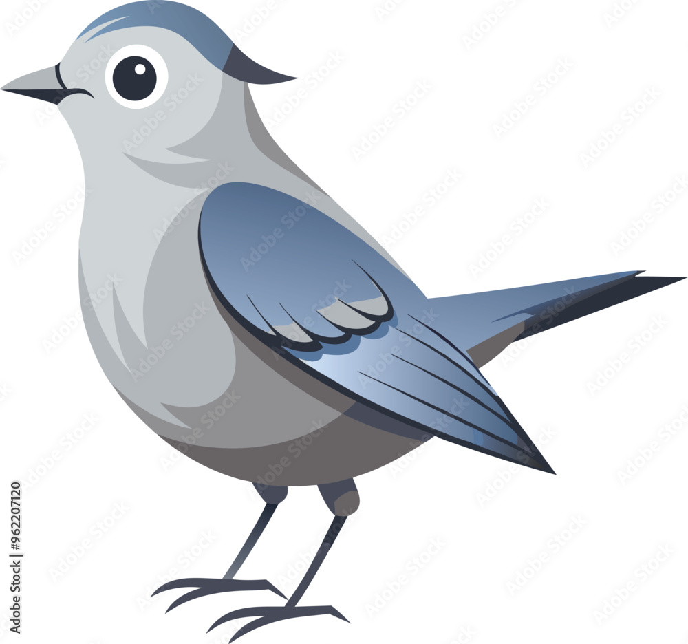 Fototapeta premium gray cat bird artwork victor illustration