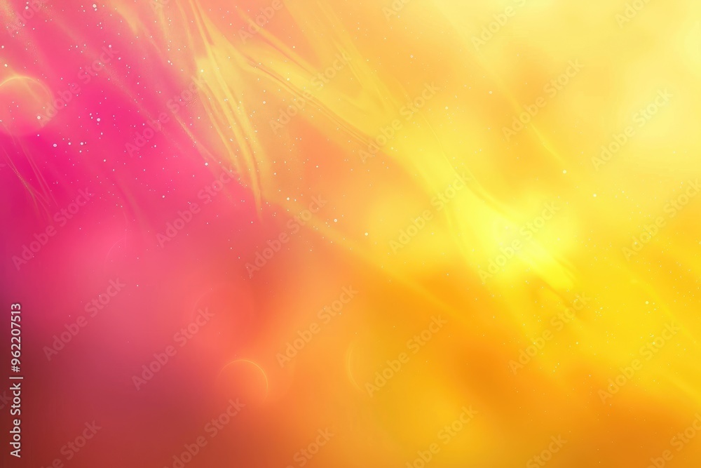 Abstract Blurred Background with Pink and Yellow Gradient and White Specks