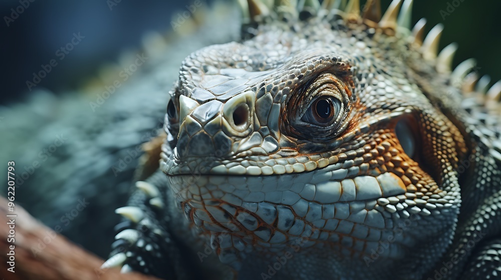 Fototapeta premium A captivating image of a reptile in motion, highlighting the scales and patterns with exceptional clarity in high-definition