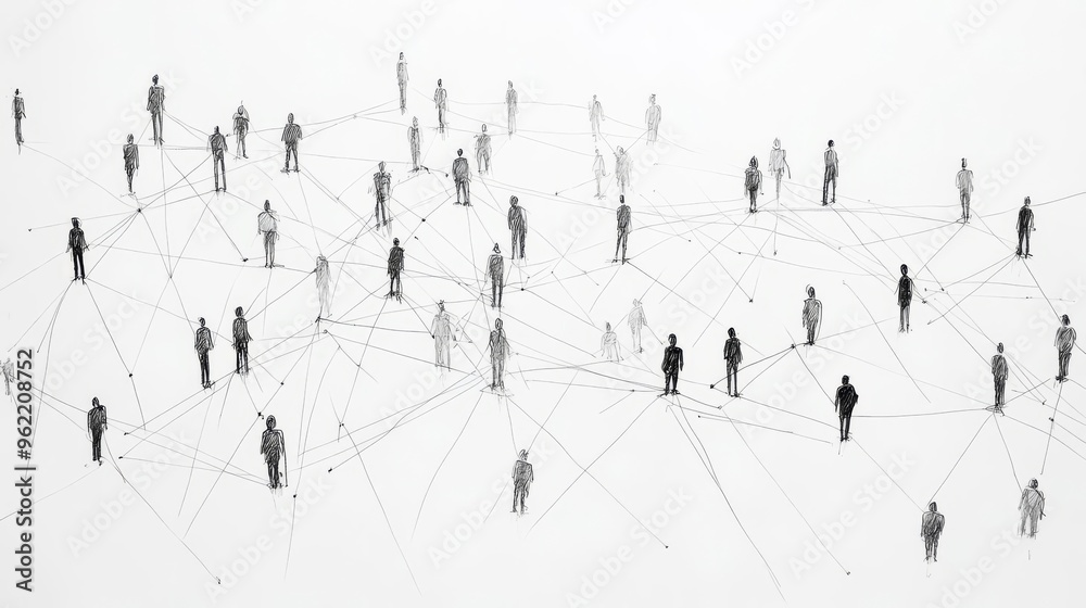 Abstract representation of people networked together symbolizing connectivity and communication in modern society. Abstract representation of people networked together symbolizing connectivity and communication in modern society.