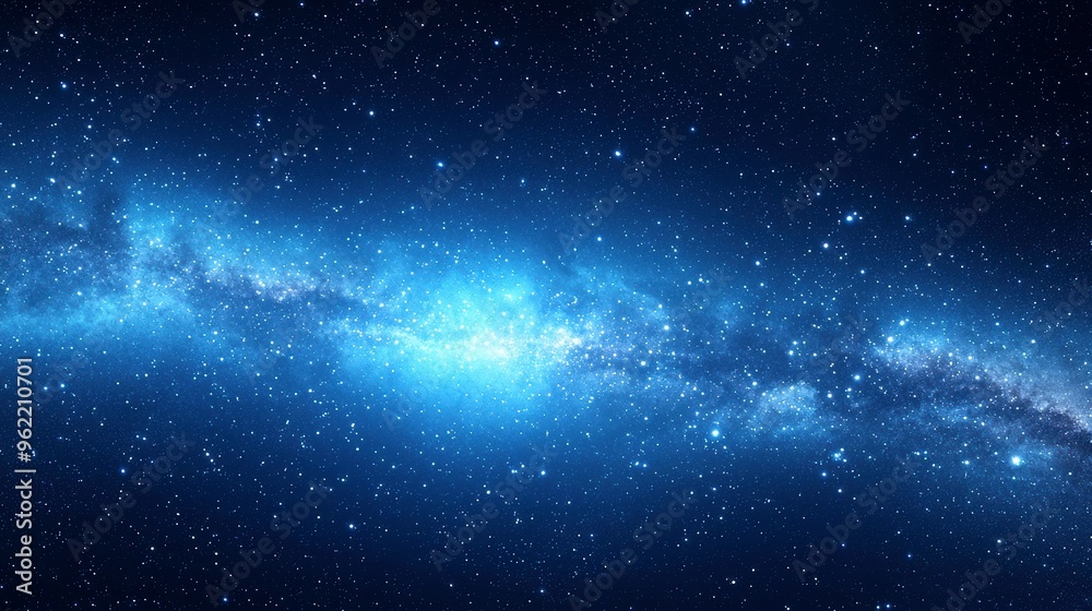 Fototapeta premium Celestial Reverie, an expansive view of the night sky adorned with twinkling stars, inviting contemplation and wonder under the serene embrace of the cosmos.