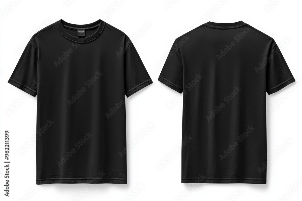 Black Tshirt Mockup Front and Back Isolated created with Generative AI Black Tshirt Mockup Front and Back Isolated created with Generative AI
