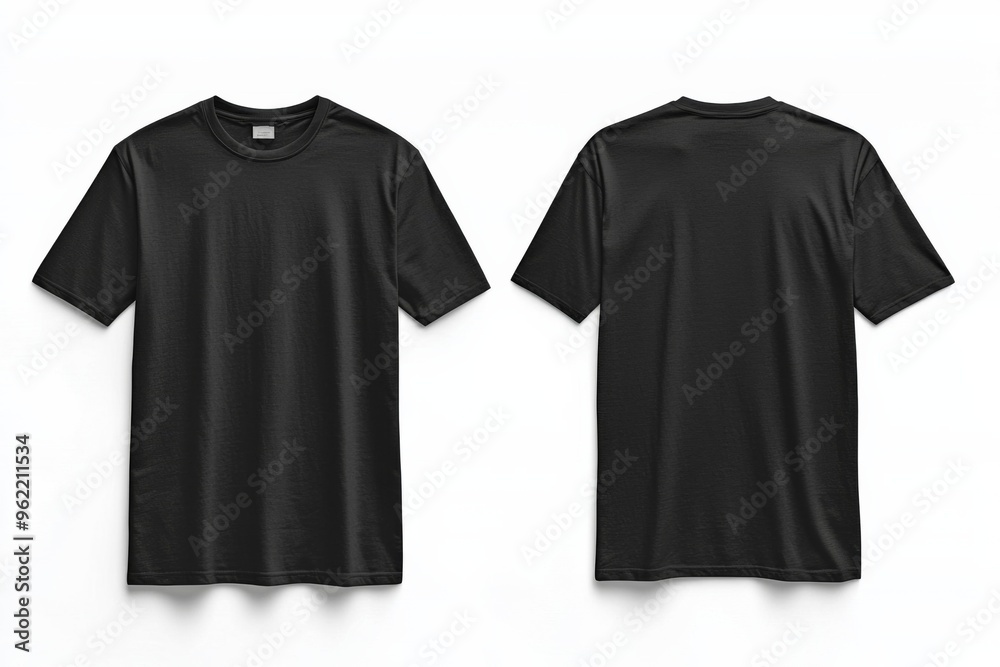 Black Tshirt Mockup Front and Back Isolated created with Generative AI Black Tshirt Mockup Front and Back Isolated created with Generative AI