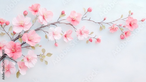 Wallpaper Mural Floral Branch Overlays, vibrant tree branch flowers, perfect for enhancing summer and spring-themed designs, ideal for adding a touch of nature to various art projects. Torontodigital.ca