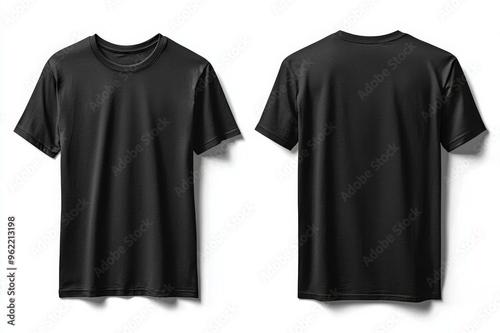 Black Tshirt Mockup Front and Back Isolated created with Generative AI Black Tshirt Mockup Front and Back Isolated created with Generative AI