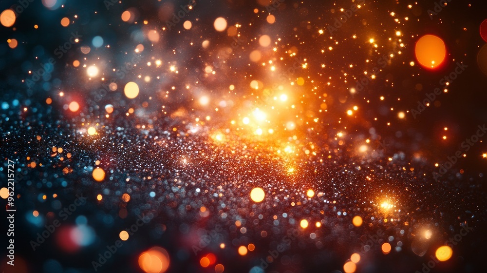 Fototapeta premium Abstract Glitter Background with Warm and Cool Lights