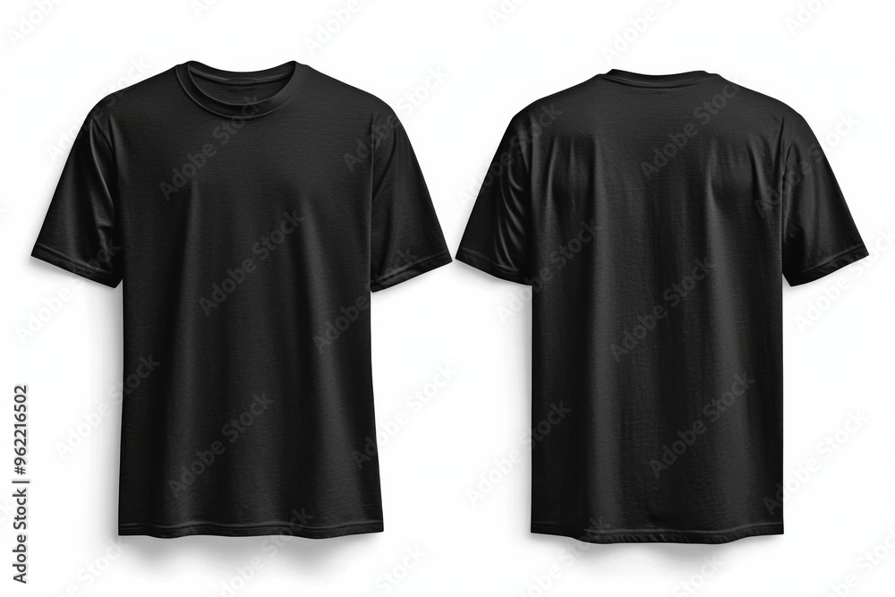 Black Tshirt Mockup Front and Back Isolated created with Generative AI Black Tshirt Mockup Front and Back Isolated created with Generative AI