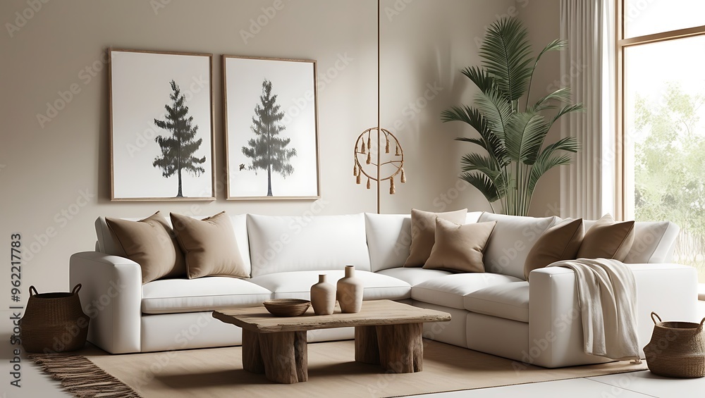 Neutral Toned Living Room Create a serene, modern living room with a minimalist design Neutral Toned Living Room Create a serene, modern living room with a minimalist design