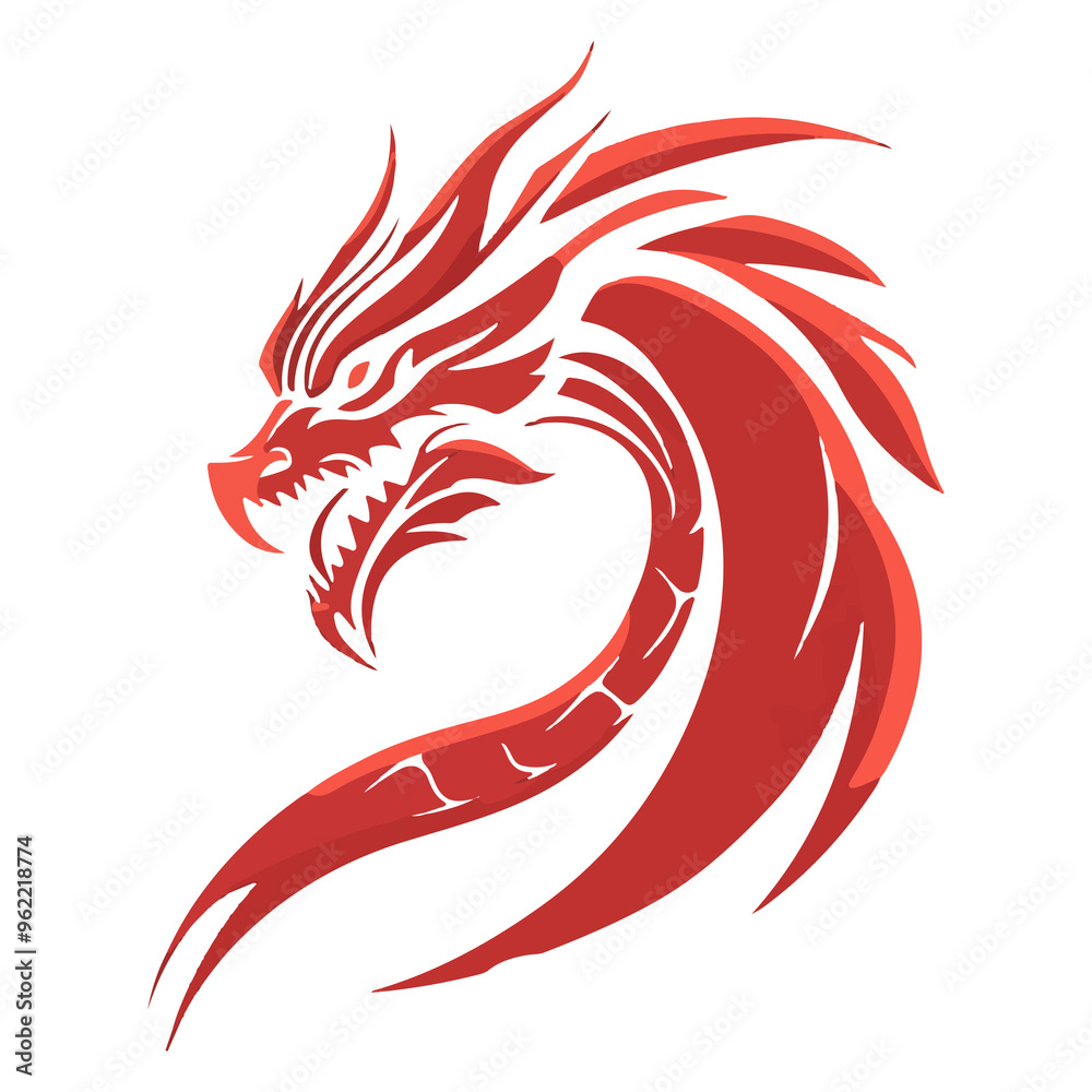 red dragon head silhouette with a transparent background red dragon head silhouette with a transparent background