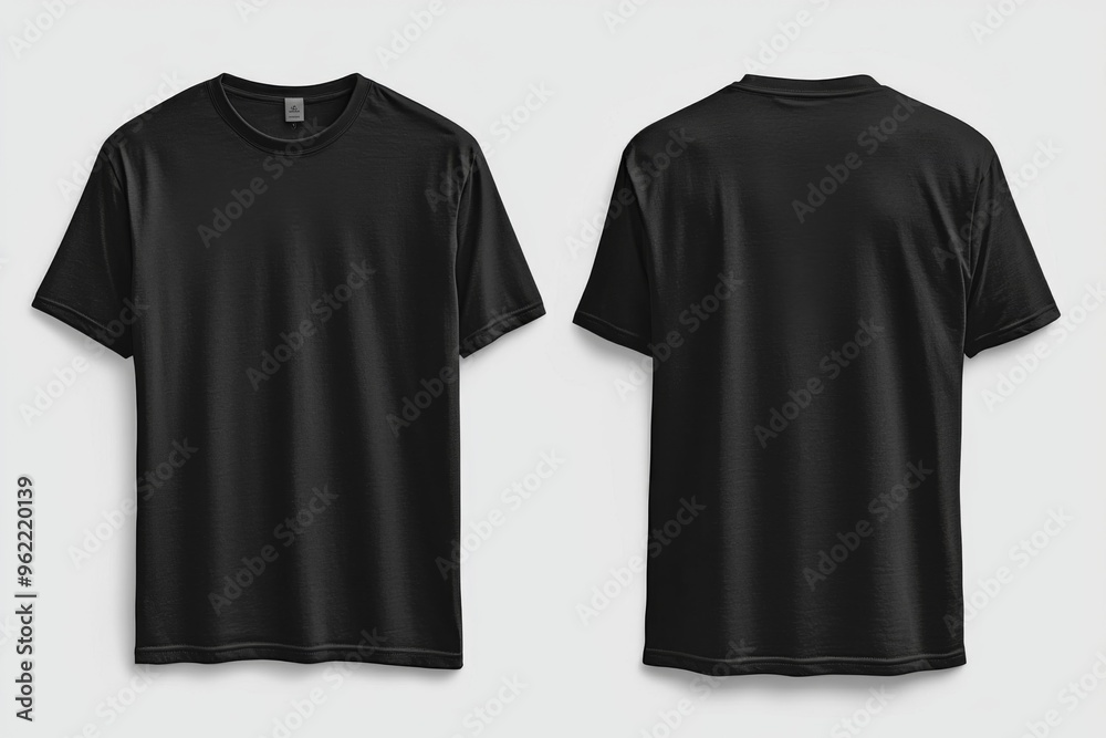 Black Tshirt Mockup Front and Back Isolated created with Generative AI Black Tshirt Mockup Front and Back Isolated created with Generative AI