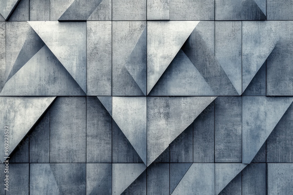 Abstract geometric pattern of triangles and lines on a gray concrete wall background Generative AI Abstract geometric pattern of triangles and lines on a gray concrete wall background Generative AI