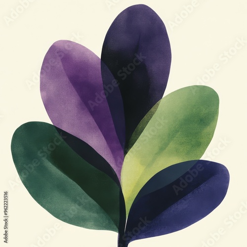 A floralinspired gradient transitioning from rich purple to deep green evoking the abstract beauty of blooming flowers perfect for natural or artistic projects photo