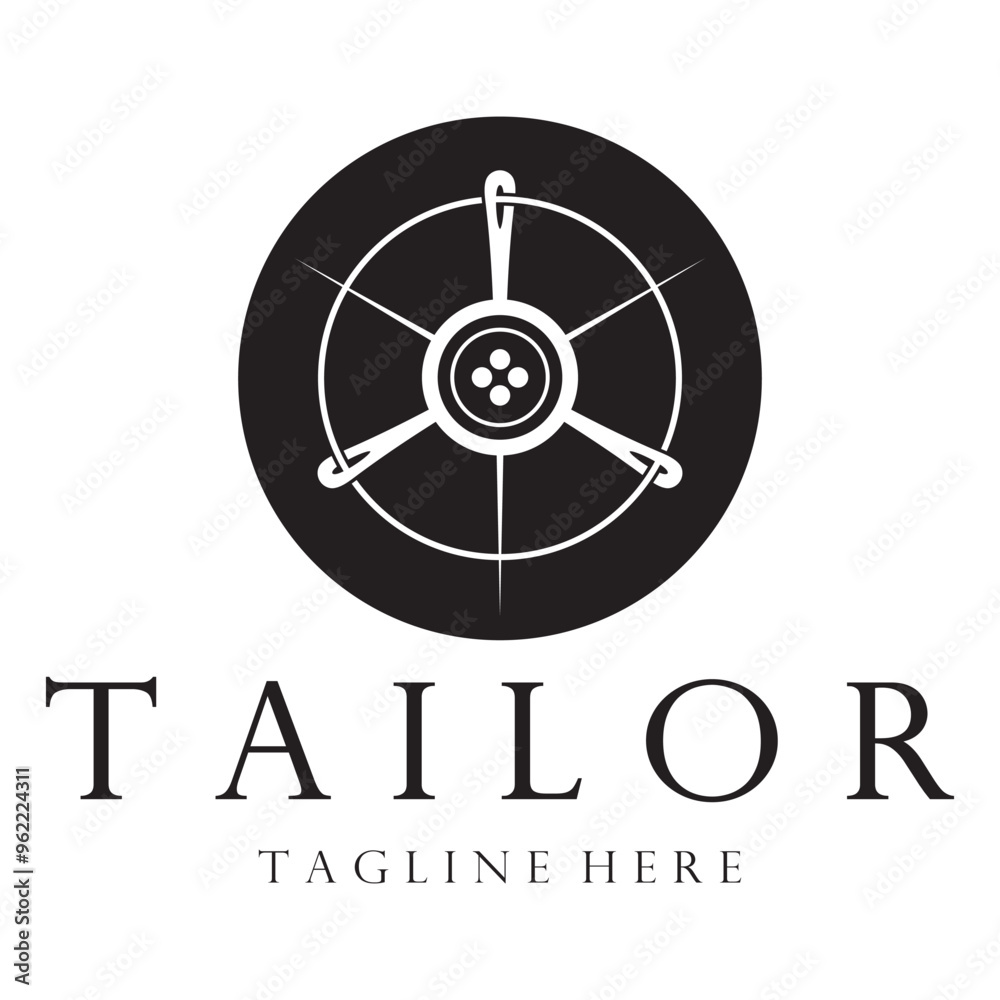 tailor logo icon illustration template combination of buttons for clothes, thread and sewing machine, for clothing product design, convection companies, fashion in vector form tailor logo icon illustration template combination of buttons for clothes, thread and sewing machine, for clothing product design, convection companies, fashion in vector form