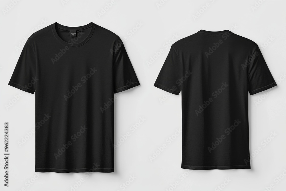 Black Tshirt Mockup Front and Back Isolated created with Generative AI Black Tshirt Mockup Front and Back Isolated created with Generative AI