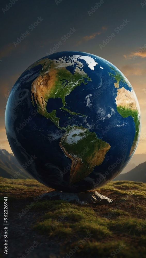 Setting with the earth, illustrated in a line icon. Setting with the earth, illustrated in a line icon.