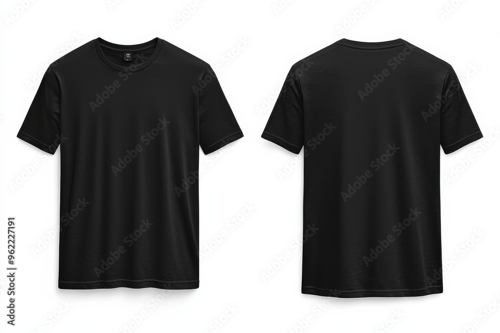 Black Tshirt Mockup Front and Back Isolated created with Generative AI Black Tshirt Mockup Front and Back Isolated created with Generative AI