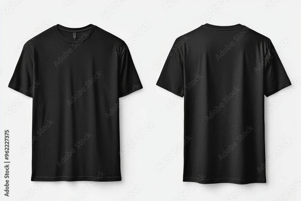 Black Tshirt Mockup Front and Back Isolated created with Generative AI Black Tshirt Mockup Front and Back Isolated created with Generative AI
