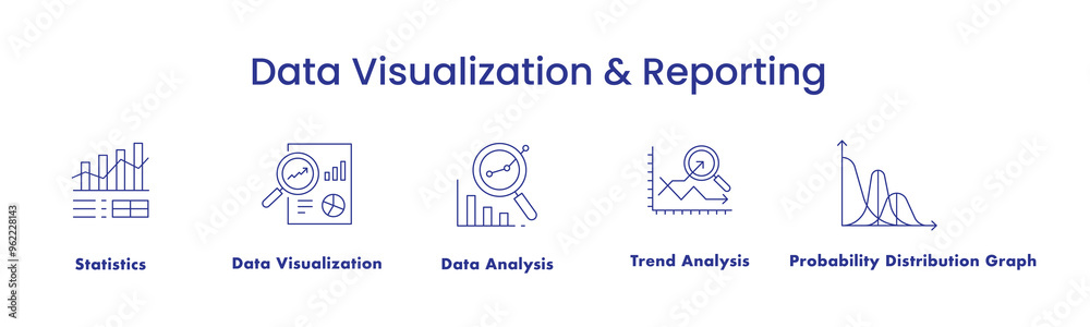 Data Visualization & Reporting. Icons included: Data Visualization ...