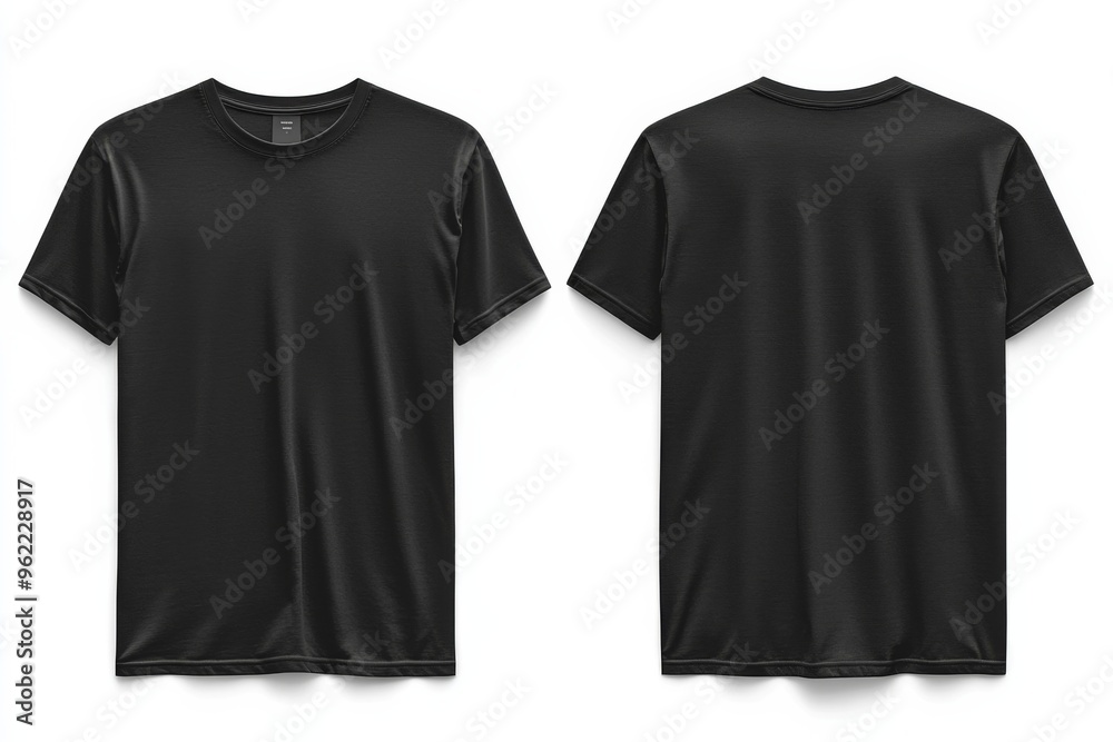 Black Tshirt Mockup Front and Back Isolated created with Generative AI Black Tshirt Mockup Front and Back Isolated created with Generative AI
