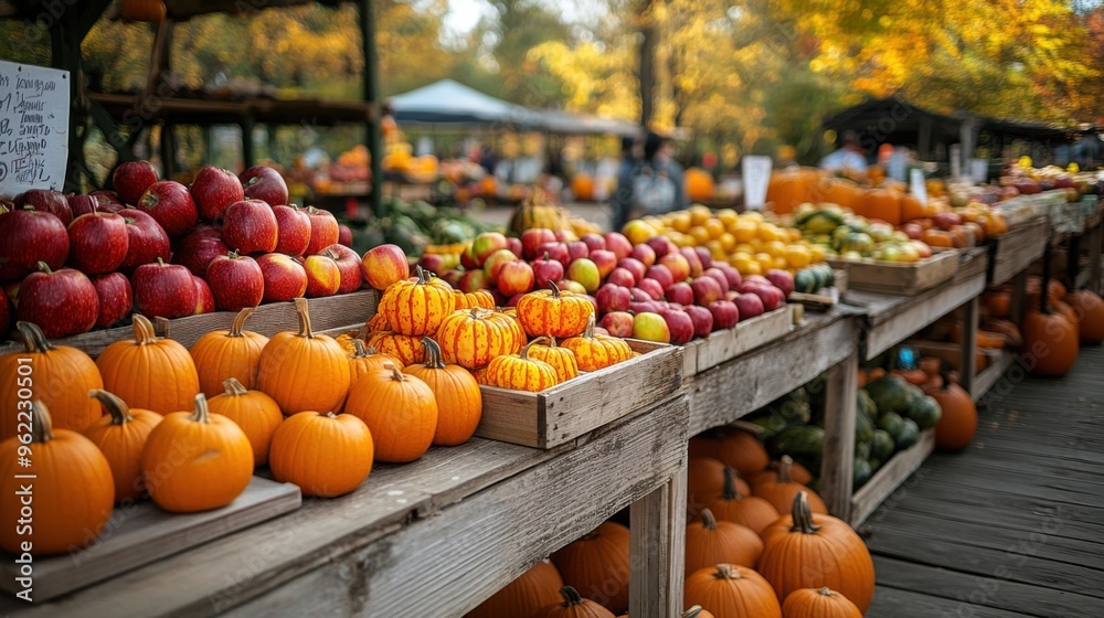 A picturesque October afternoon at a farmers' market A picturesque October afternoon at a farmers' market
