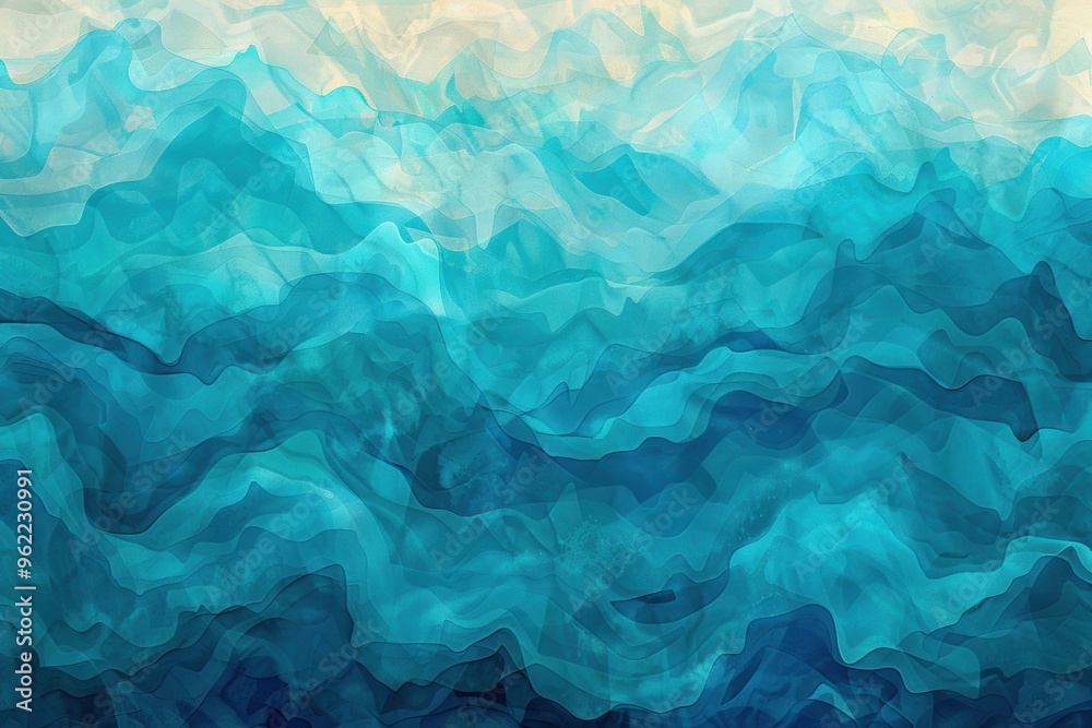 Abstract Ocean Layers with Blue Gradient Effect. Artistic Water Texture with Fluid Wave Patterns Abstract Ocean Layers with Blue Gradient Effect. Artistic Water Texture with Fluid Wave Patterns