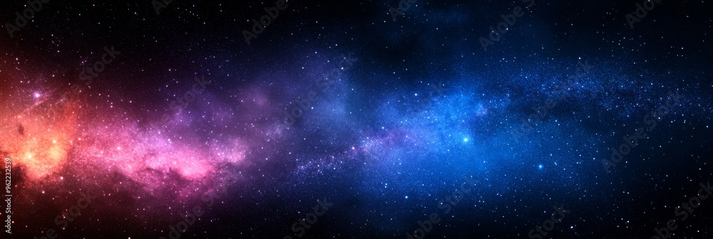 Naklejka premium A deep space gradient background fading from dark blue to rich purple with subtle starlike speckles evoking the vastness of outer space and a sense of mystery