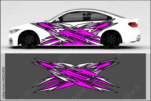 Car wrap graphic racing abstract background for wrap and vinyl sticker