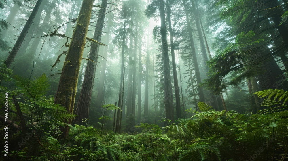 Mystical Redwood Forest in Fog Mystical Redwood Forest in Fog