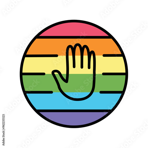 Homophobia line icon. Vector isolated element.