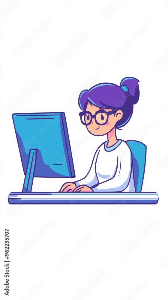 Teacher Coming Out of the Computer Screen, Illustration Teacher Coming Out of the Computer Screen, Illustration