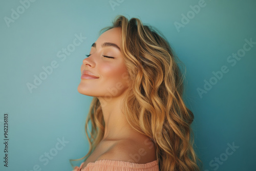 a close up of a blond woman's face
