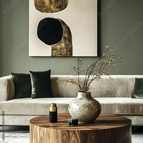 A high-end interior decoration scene showcasing luxury home decor items