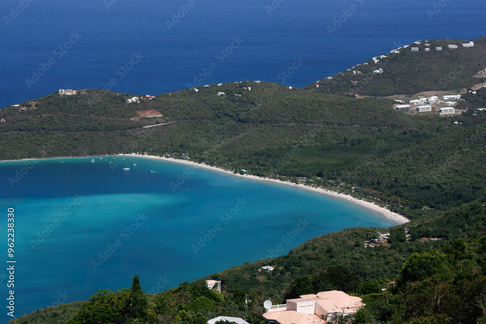 Fototapeta premium Magen's Bay and Vicinity from St. Thomas Overlook in 2006
