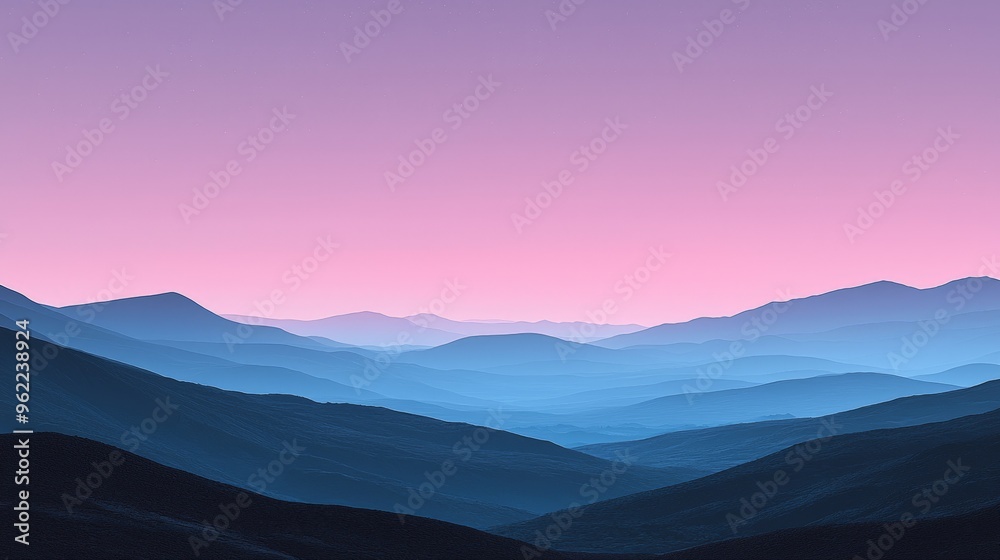 Obraz premium A grainy gradient background shifting from dark teal at the bottom to a pale lavender at the top, suggesting the serene transition from day to night on a distant horizon.