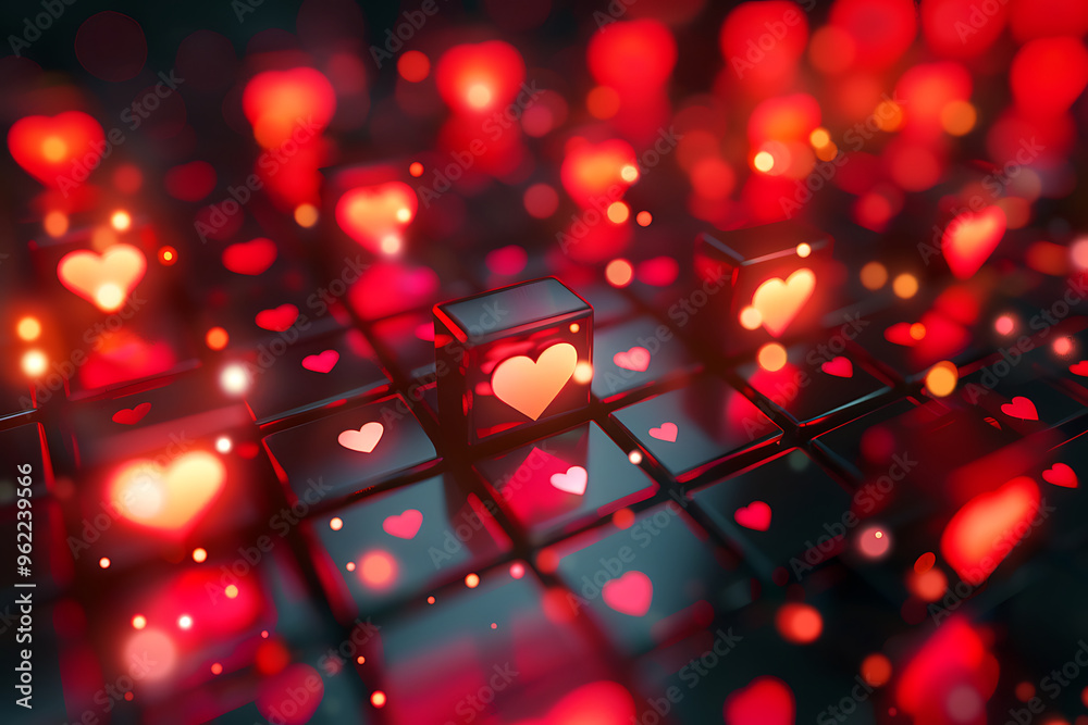 Paper hearts and burning candles on wooden table. Happy Valentines day background Paper hearts and burning candles on wooden table. Happy Valentines day background