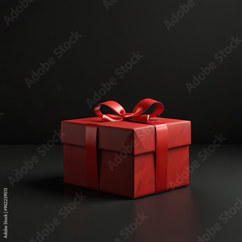 Free Photo Black Friday sale is a gold gift box and ballon with a black background 