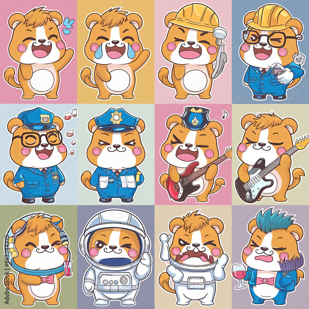Fototapeta premium 2d vector illustration emoji emote for social media icon for fruits and animals cute character 