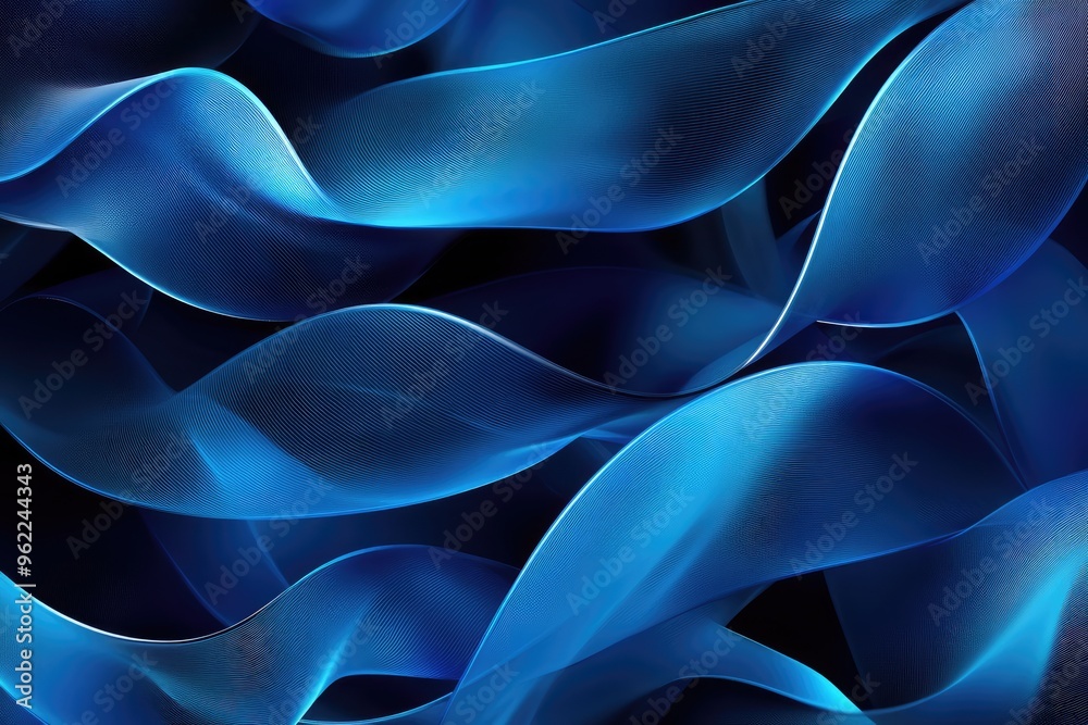 Dynamic Abstract Blue and Black Ribbon Background Dynamic Abstract Blue and Black Ribbon Background