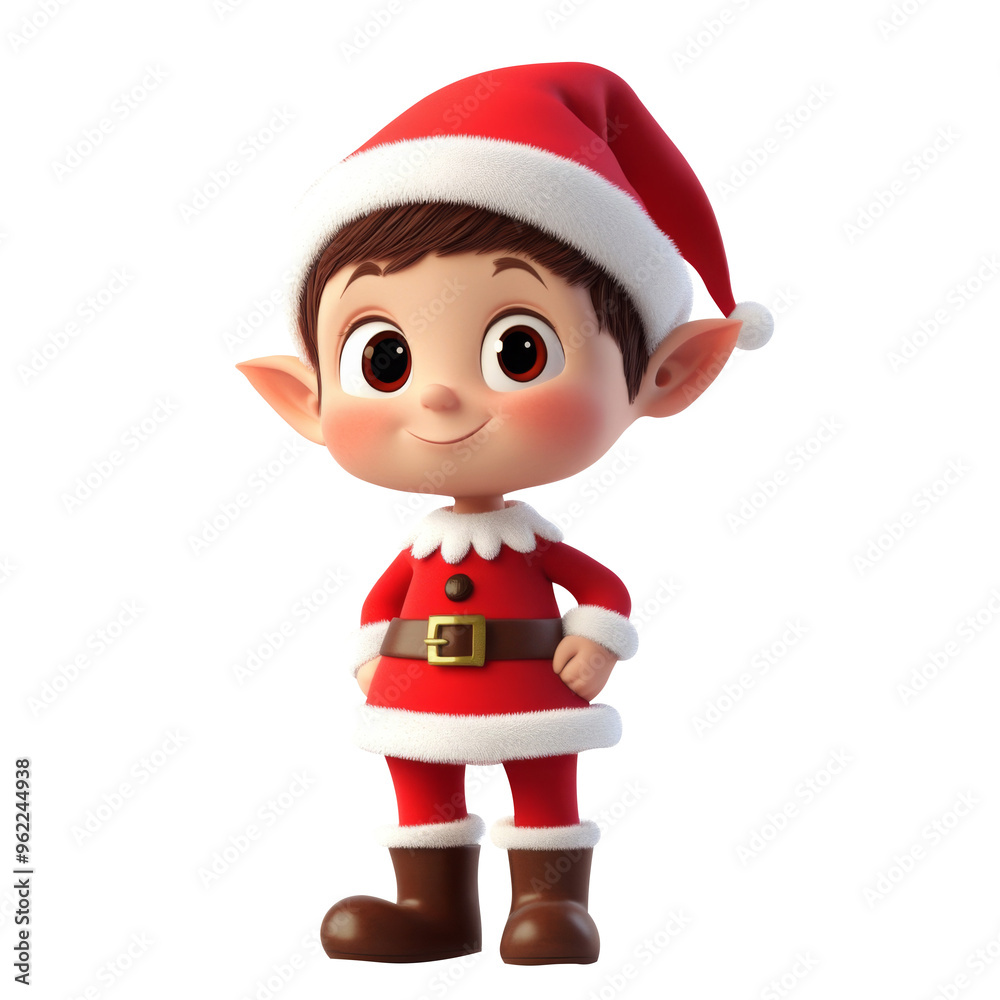 boy Santa Claus cartoon isolated. Generative AI boy Santa Claus cartoon isolated. Generative AI