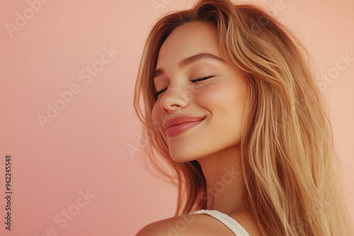 a close up of a blond woman's face