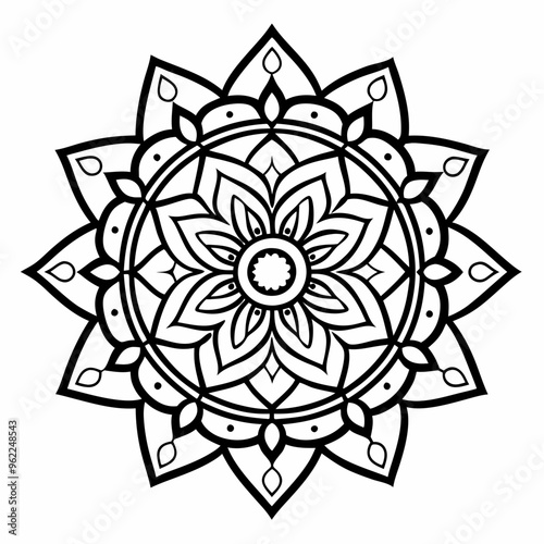 Line Art Mandala Vector Illustration