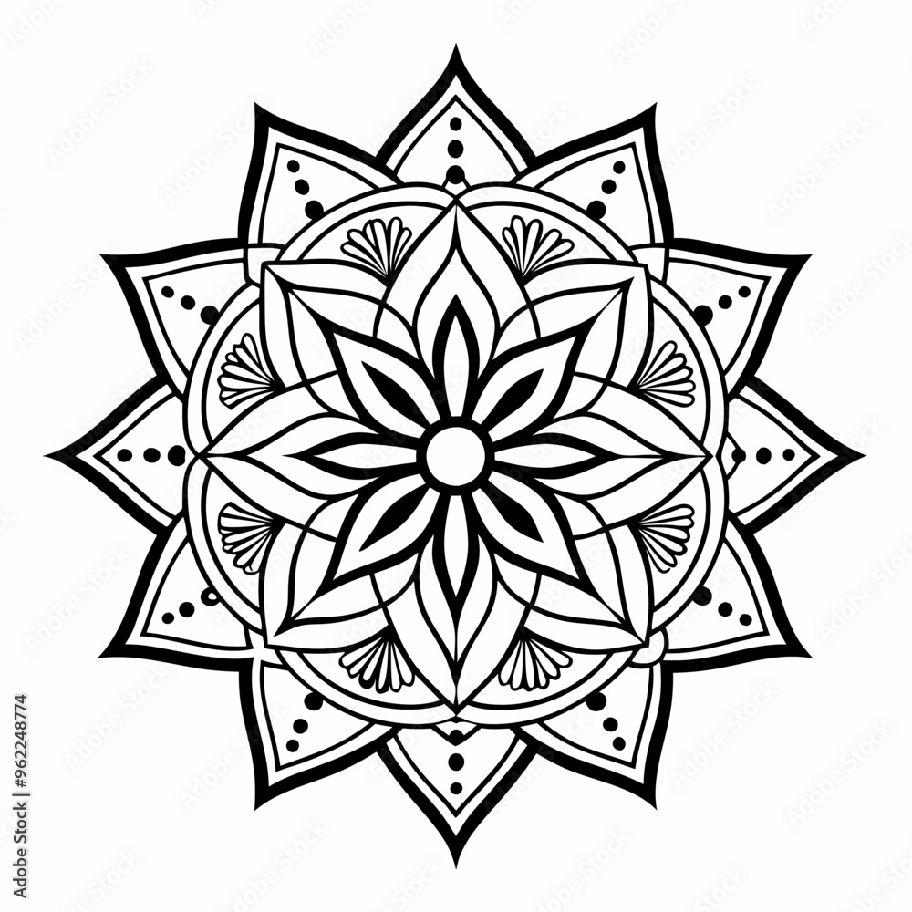 Line Art Mandala Vector Illustration Line Art Mandala Vector Illustration
