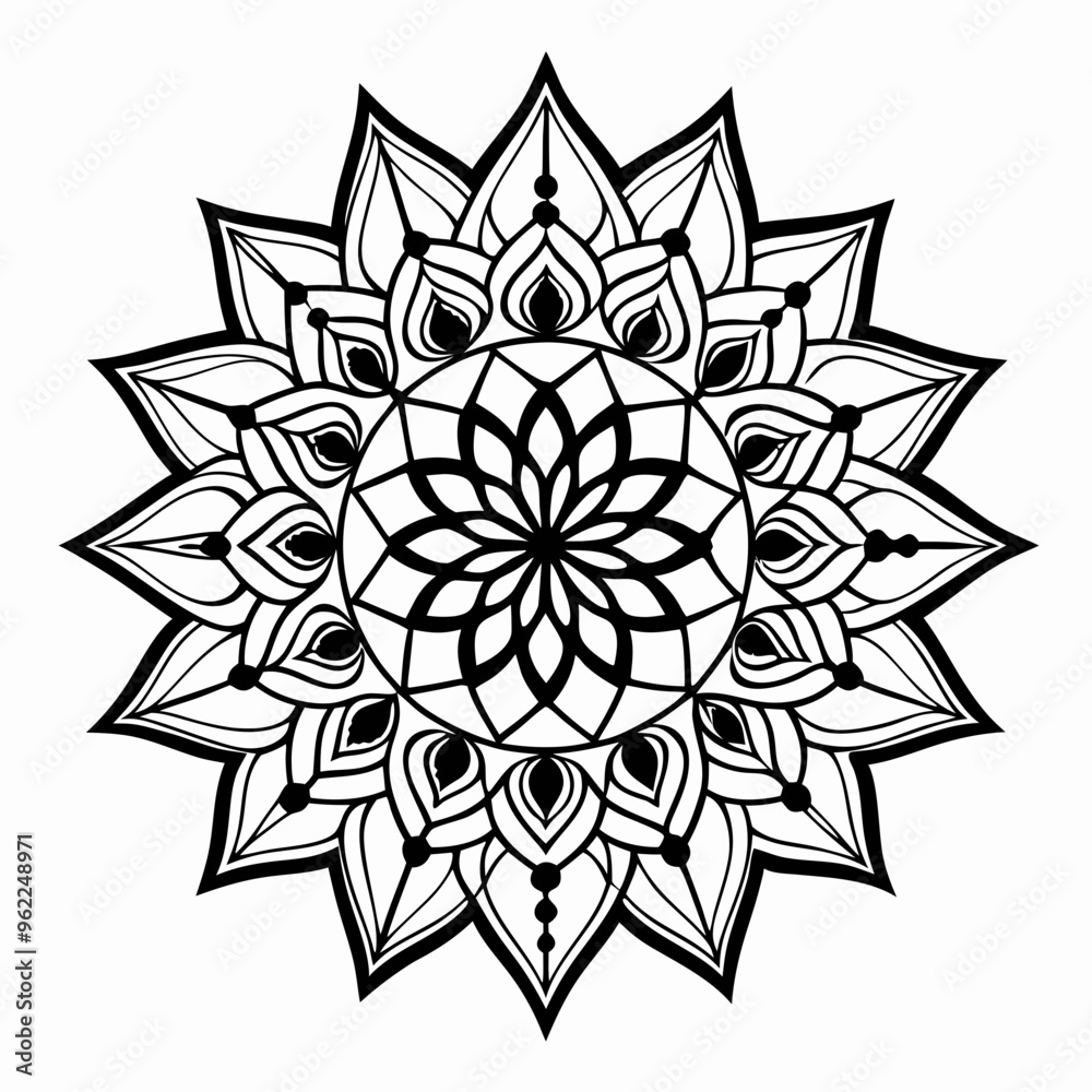 Line Art Mandala Vector Illustration Line Art Mandala Vector Illustration