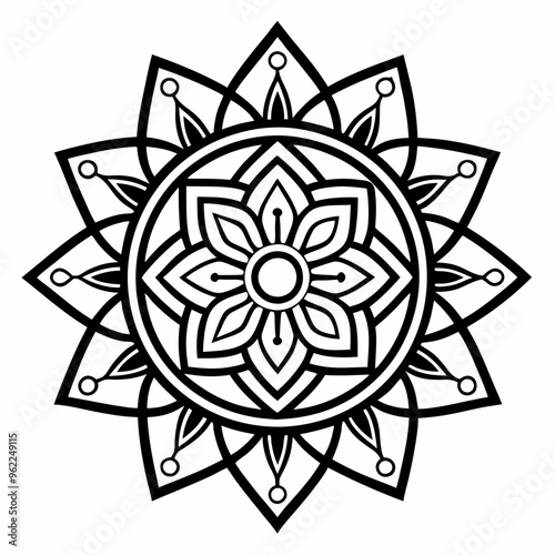 Line Art Mandala Vector Illustration