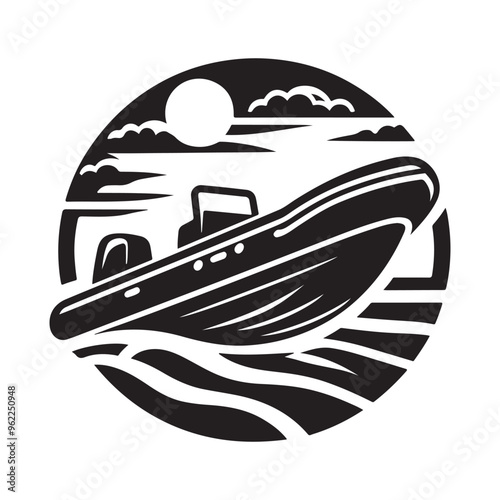 High-Quality Rib Boat Silhouette Vectors for Designers | Download Now