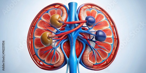 Kidney structure illustration human body organs photo