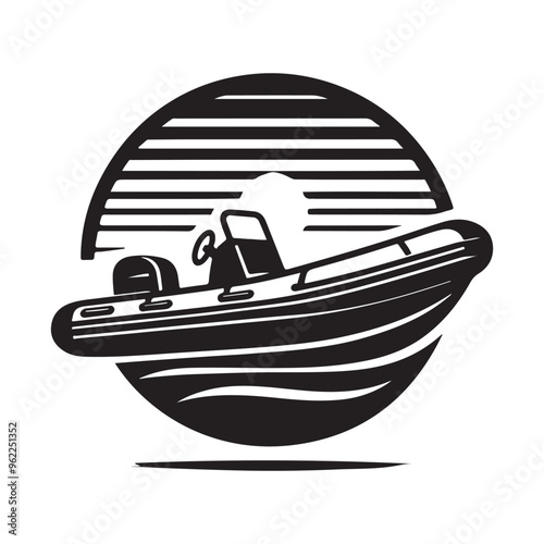 High-Quality Rib Boat Silhouette Vectors for Designers | Download Now