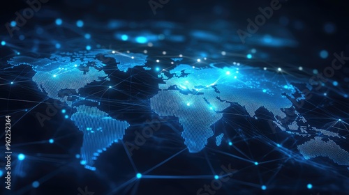 Global network on Earth concept, technology for internet business. Global world network